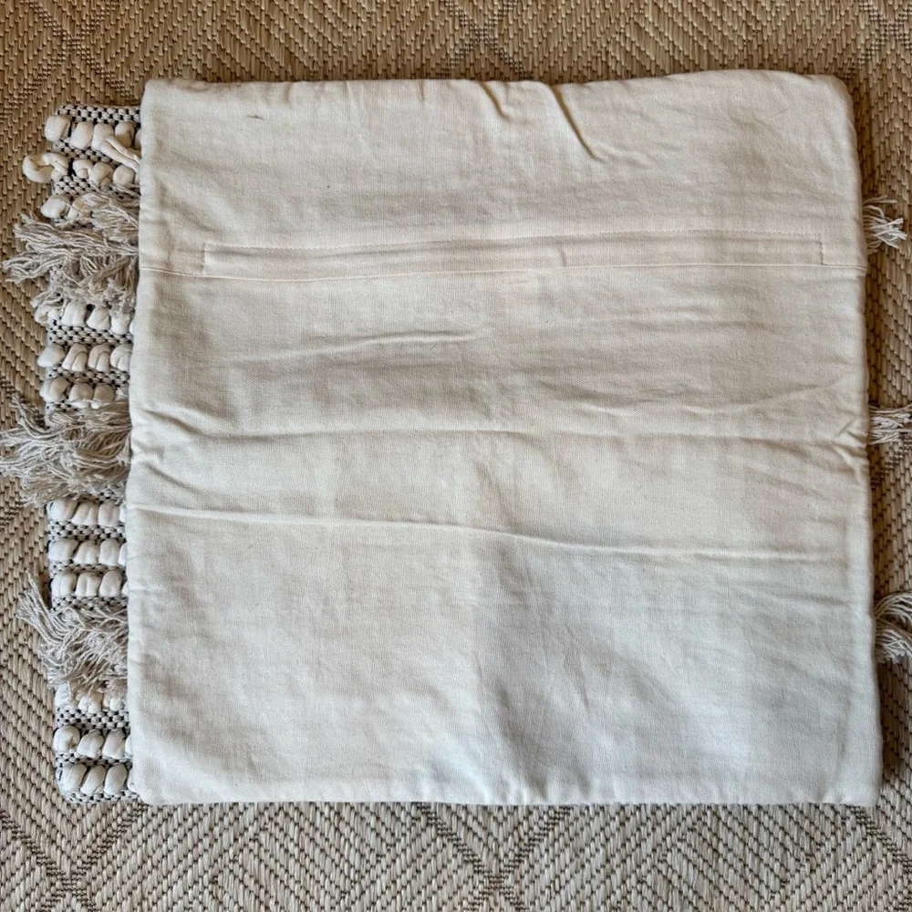Set of 2 Textured Fringe Throw Pillow Covers 18x18